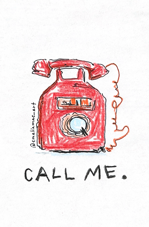 CALL ME postcard print