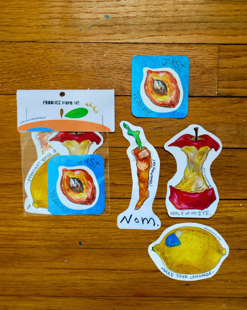 PRODUCE MORE ART sticker pack